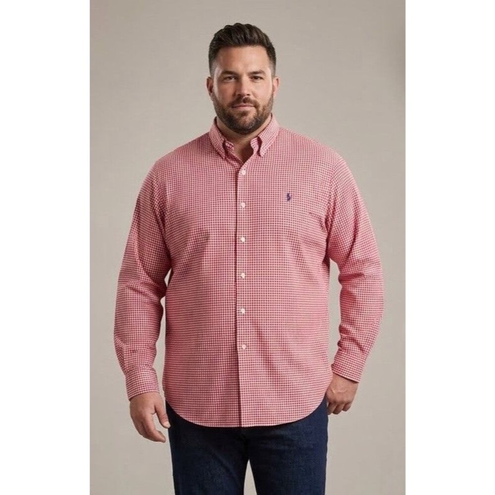 NWT Ralph Lauren Men’s Red Plaid Classic Fit Button Down Size 2XL